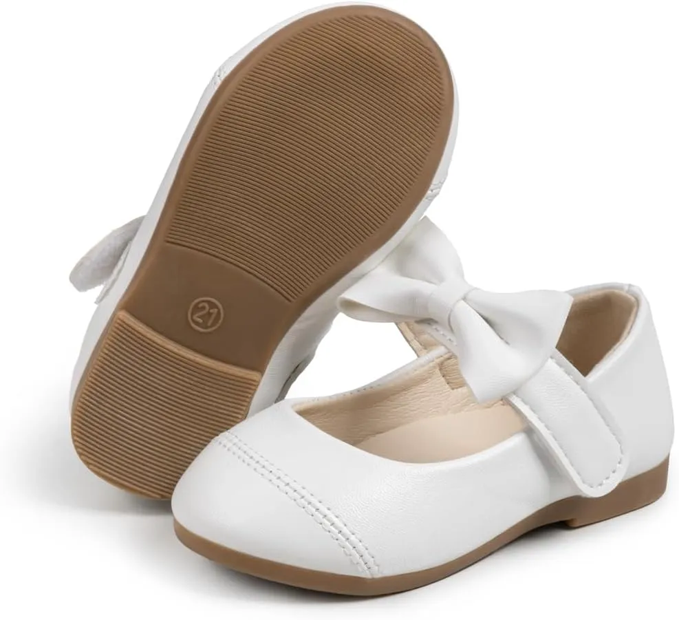 Mary Jane Little Girls Dress Shoes Toddler Baby Ballet Flats Flower Girls Wedding Party Bow Princess Kid Shoes