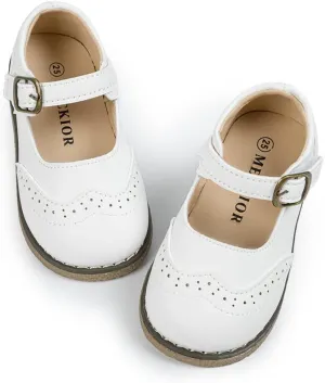 Meckior Toddler Little Girl Mary Jane Dress Shoes Ballet Flats for Girl Party School Shoes Bowknot Princess Shoes
