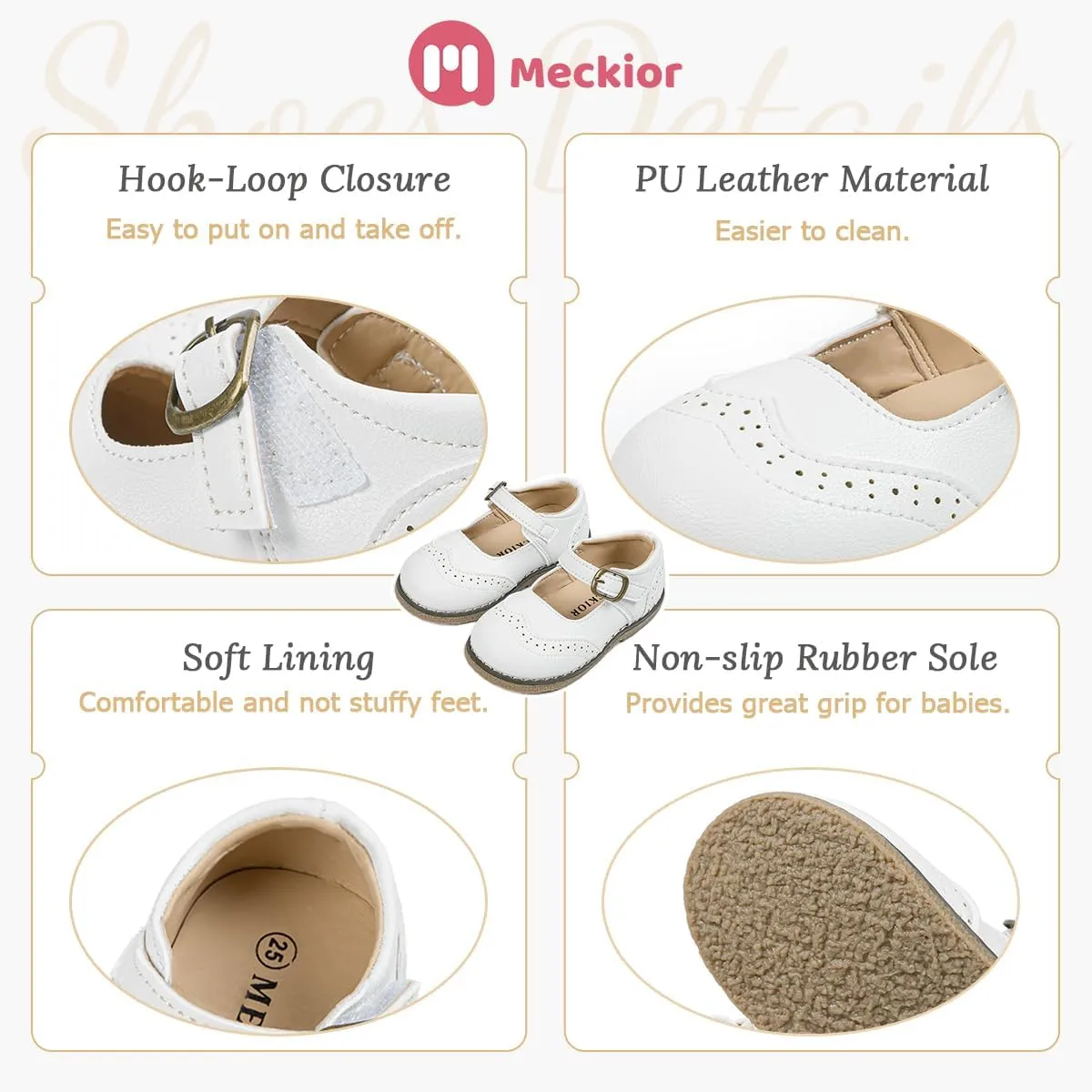 Meckior Toddler Little Girl Mary Jane Dress Shoes Ballet Flats for Girl Party School Shoes Bowknot Princess Shoes