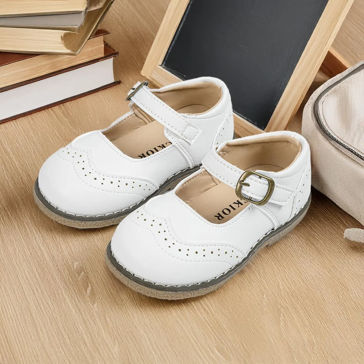 Meckior Toddler Little Girl Mary Jane Dress Shoes Ballet Flats for Girl Party School Shoes Bowknot Princess Shoes