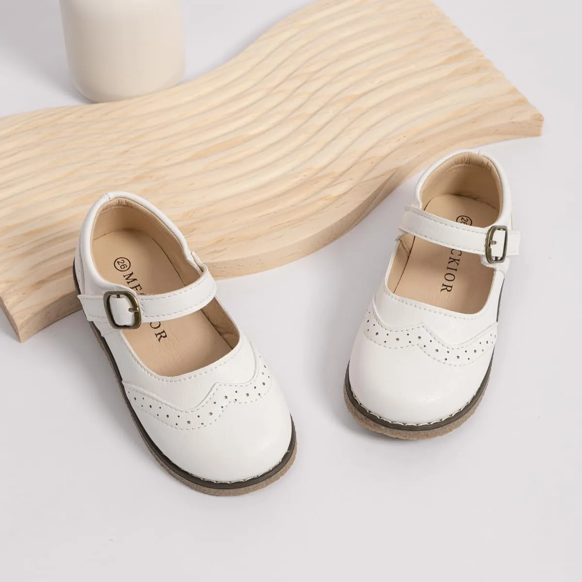 Meckior Toddler Little Girl Mary Jane Dress Shoes Ballet Flats for Girl Party School Shoes Bowknot Princess Shoes