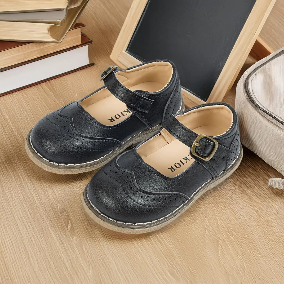 Meckior Toddler Little Girl Mary Jane Dress Shoes Ballet Flats for Girl Party School Shoes Bowknot Princess Shoes