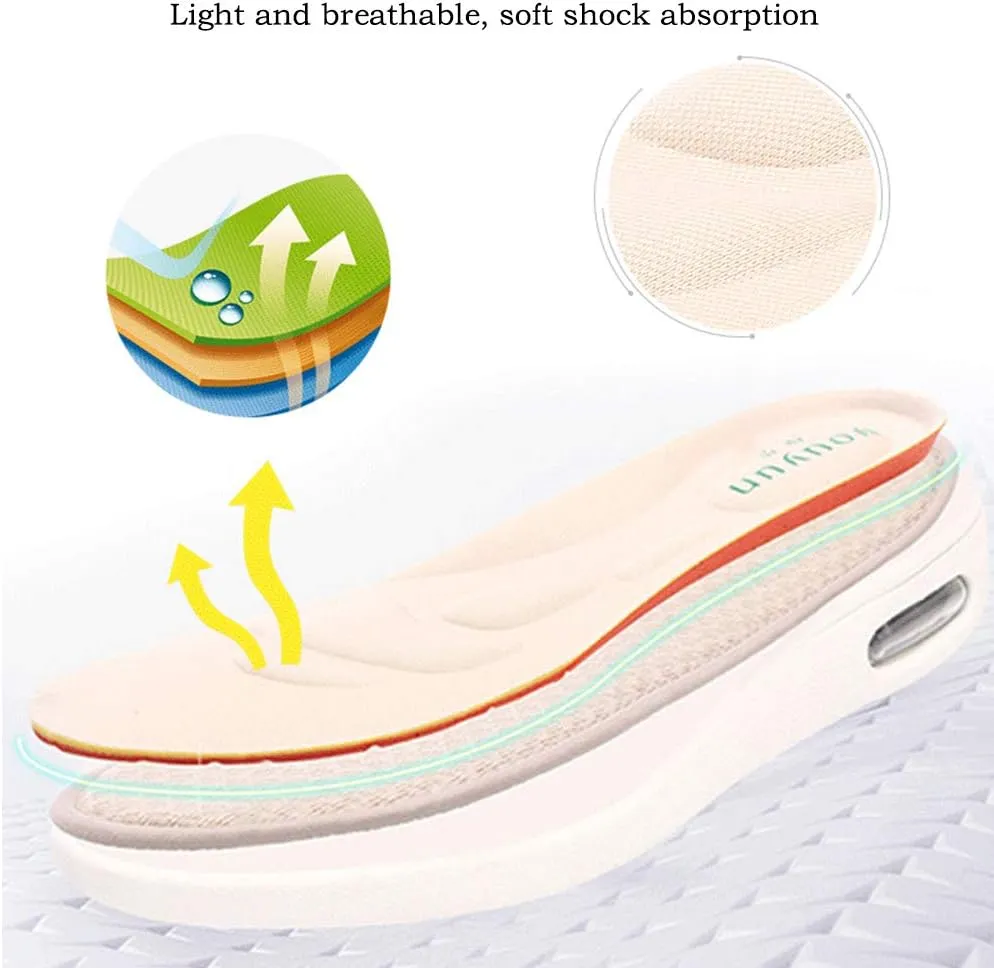 Mei MACLEOD Women's Wide Width Walking Shoes with Memory Foam Air Cushion Casual Sneakers Outdoor