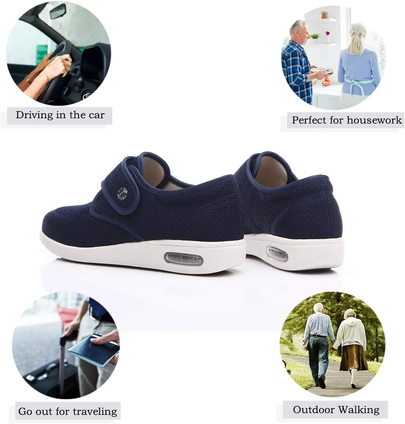 Mei MACLEOD Women's Wide Width Walking Shoes with Memory Foam Air Cushion Casual Sneakers Outdoor