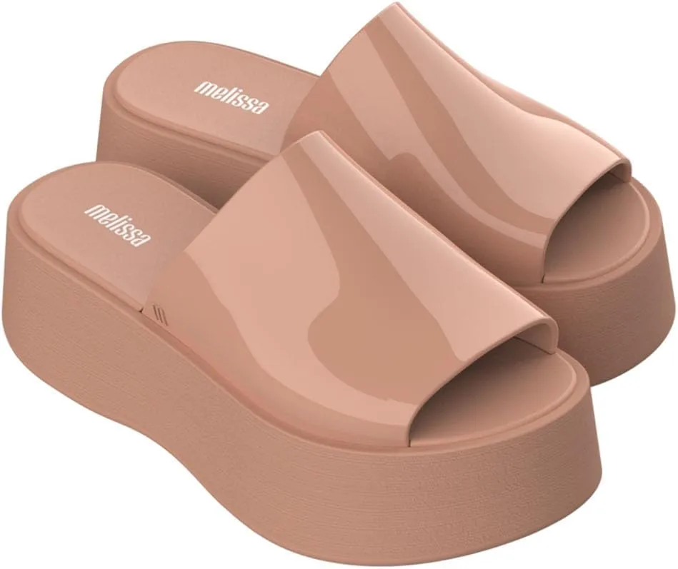 Melissa Becky Platform Slides for Women - Cushioned and Comfortable Chunky Platform Slip-On Sandals with Jelly Upper and Open Toe Design, Vegan