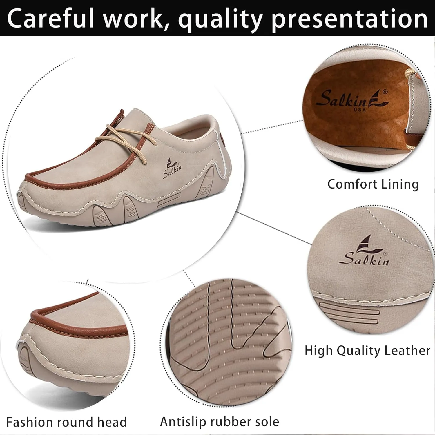 Men's Casual Wide Loafers Comfort Round Toe Slip On Faux Leather Walking Shoes Sofft Lightweight Moccasin Boat Shoes for House Outdoor Driving Travel