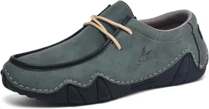 Men's Casual Wide Loafers Comfort Round Toe Slip On Faux Leather Walking Shoes Sofft Lightweight Moccasin Boat Shoes for House Outdoor Driving Travel