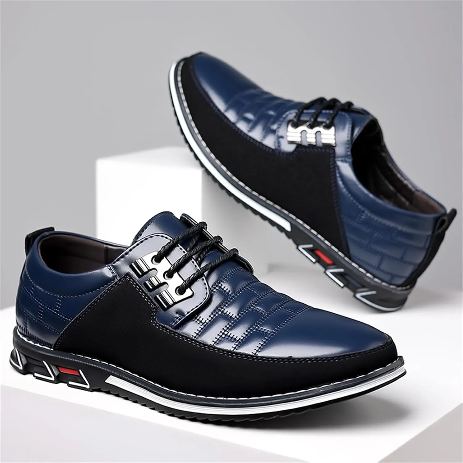 Mens Dress Shoes Fashion Business Casual Shoes Flats Sneakers Lace-up Formal Walking Shoes Wedding Shoes for Male