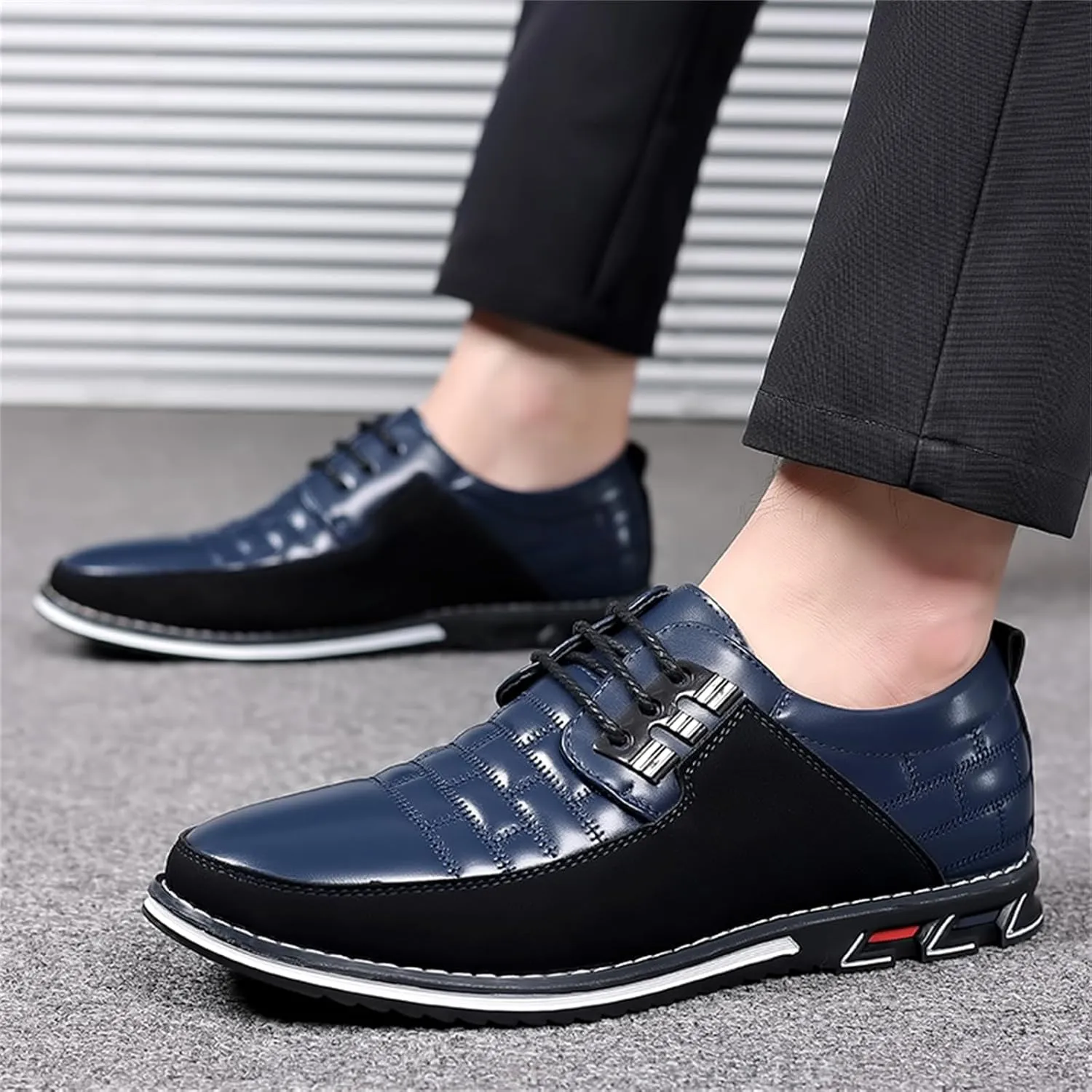 Mens Dress Shoes Fashion Business Casual Shoes Flats Sneakers Lace-up Formal Walking Shoes Wedding Shoes for Male