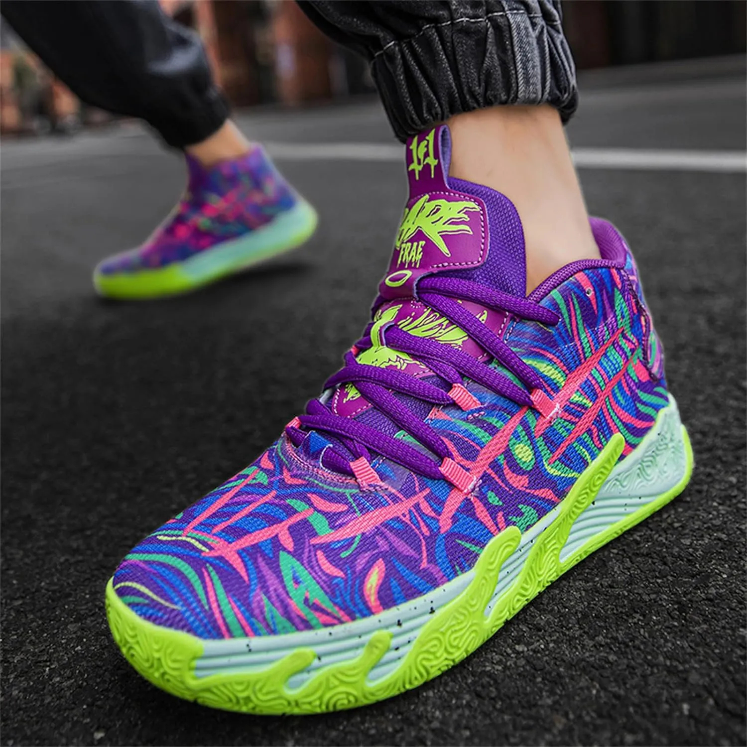 Men's Fashion High Top Lace Up Basketball Shoes Lightweight Non Slip Casual Outdoor Sneakers for Tennis Walking Volleyball