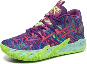 Men's Fashion High Top Lace Up Basketball Shoes Lightweight Non Slip Casual Outdoor Sneakers for Tennis Walking Volleyball