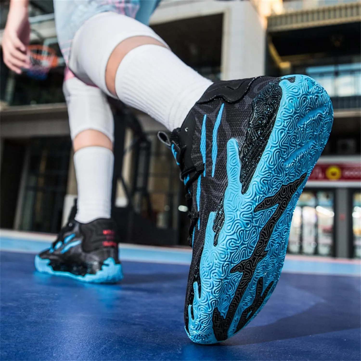 Men's Fashion High Top Lace Up Basketball Shoes Lightweight Non Slip Casual Outdoor Sneakers for Tennis Walking Volleyball