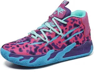Men's Fashion High Top Lace Up Basketball Shoes Lightweight Non Slip Casual Outdoor Sneakers for Tennis Walking Volleyball