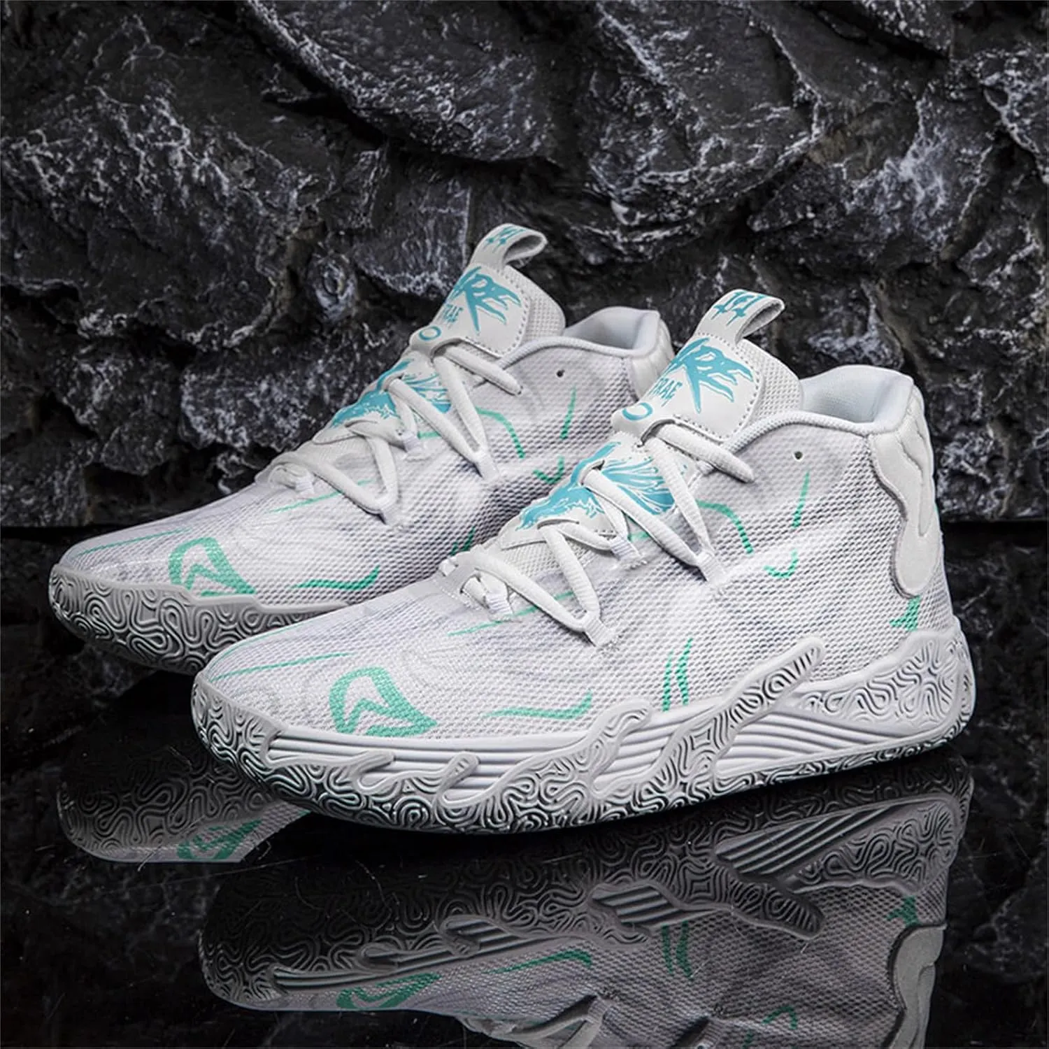 Men's Fashion High Top Lace Up Basketball Shoes Lightweight Non Slip Casual Outdoor Sneakers for Tennis Walking Volleyball