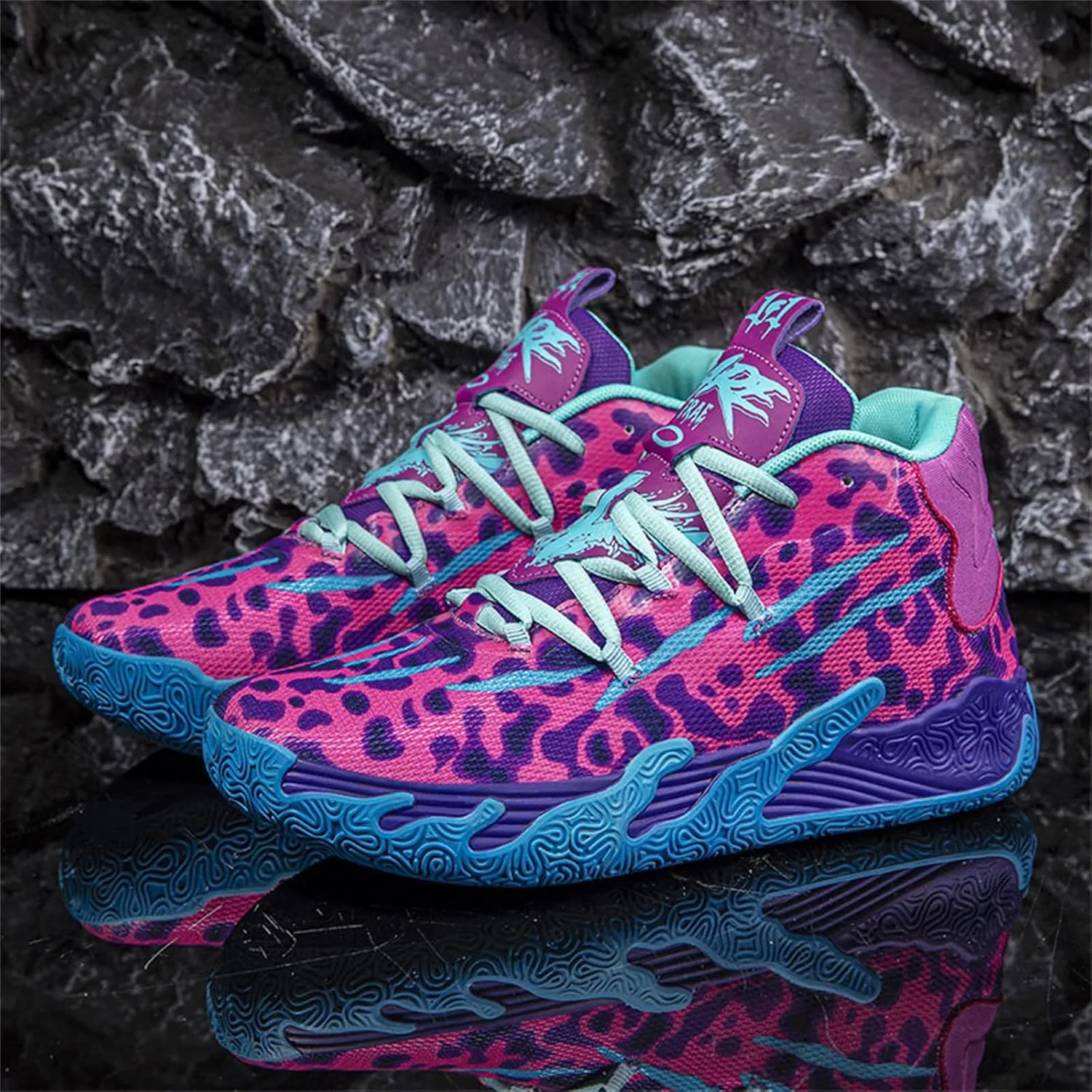 Men's Fashion High Top Lace Up Basketball Shoes Lightweight Non Slip Casual Outdoor Sneakers for Tennis Walking Volleyball