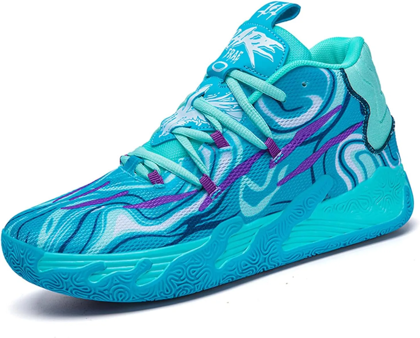 Men's Fashion High Top Lace Up Basketball Shoes Lightweight Non Slip Casual Outdoor Sneakers for Tennis Walking Volleyball