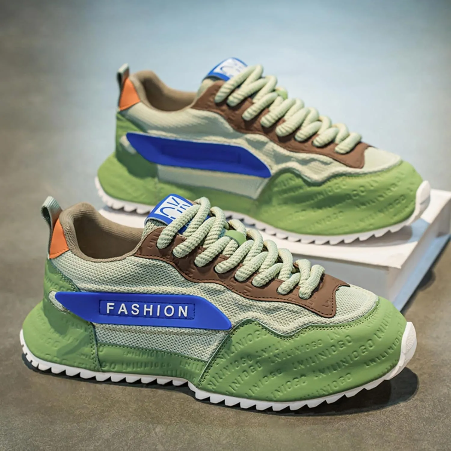 Men's Fashionable Breathable Mesh Sneakers - Comfortable Walking & Casual Wear, Lightweight with Trendy Design, Available in Large Sizes7-14
