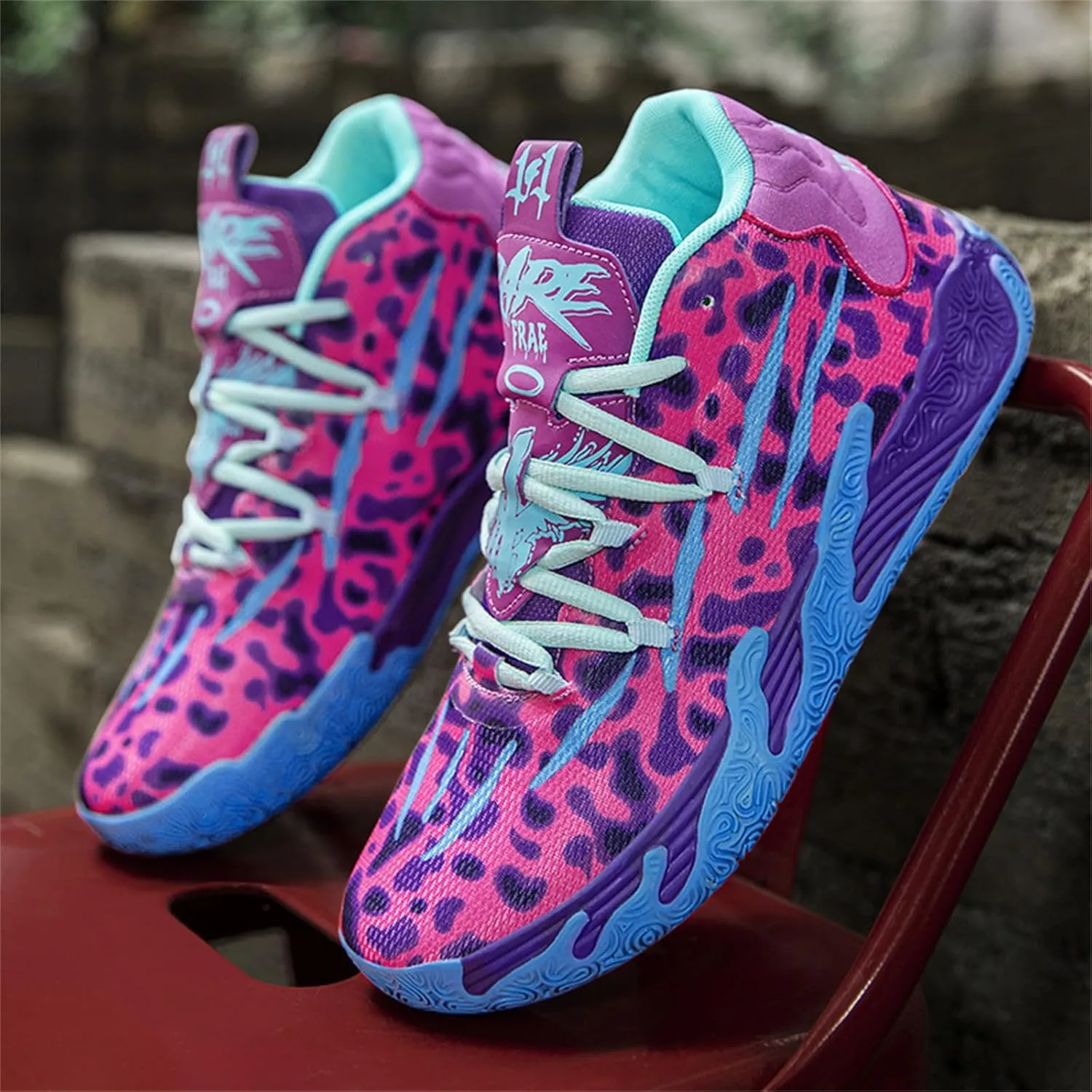 Men's Lace Up High Top Basketball Shoes Chinese Style Breathable Non Slip Outdoor Sneakers Cushioning Workout Shoes for Fitness Training Athletic