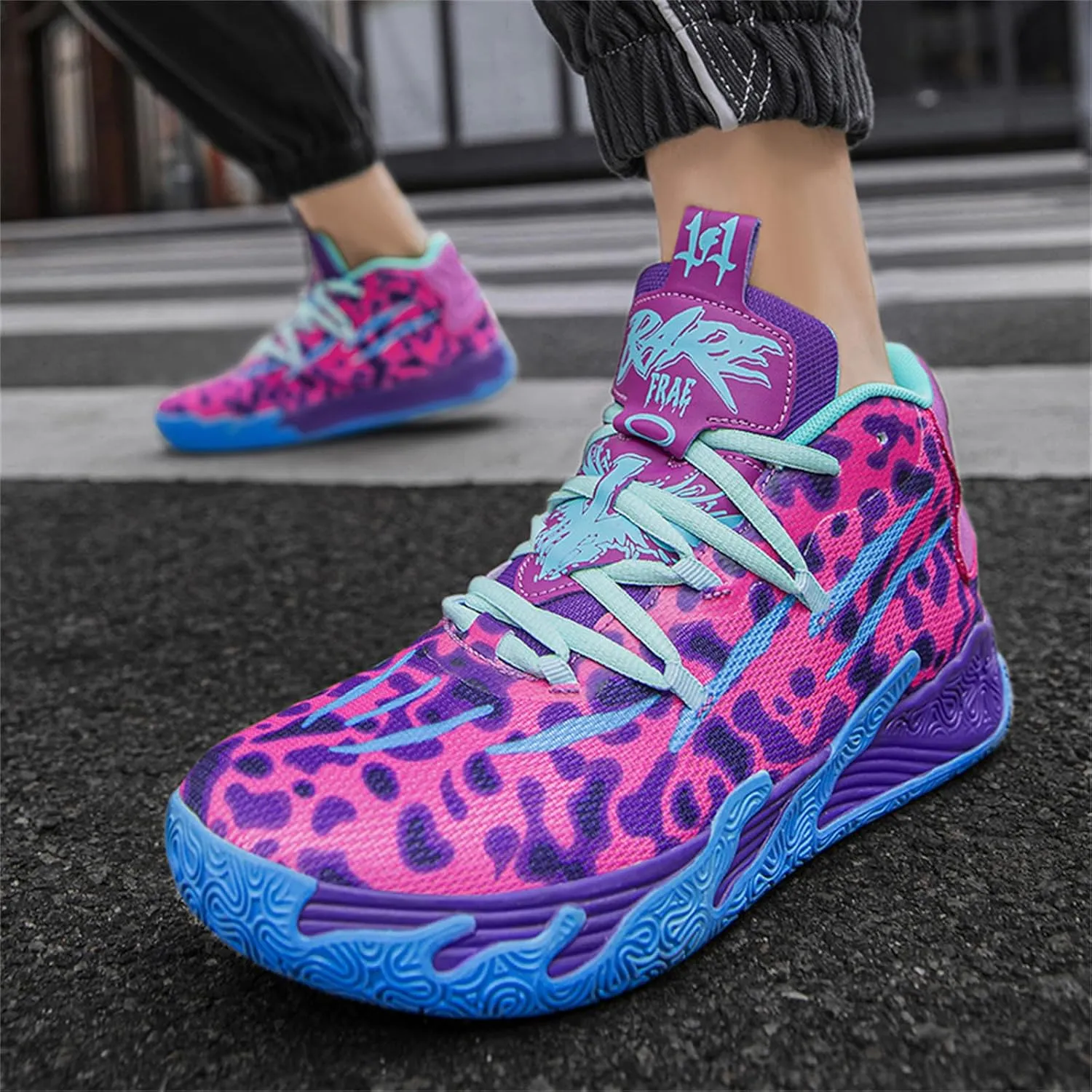 Men's Lace Up High Top Basketball Shoes Chinese Style Breathable Non Slip Outdoor Sneakers Cushioning Workout Shoes for Fitness Training Athletic