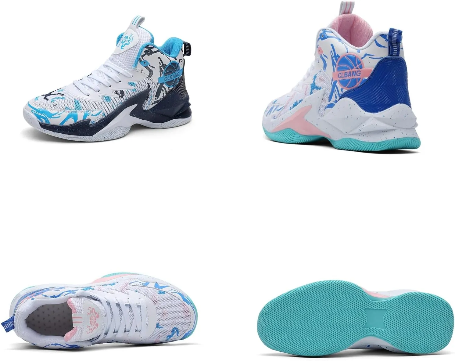 Men's Lace Up High Top Fashion Basketball Shoes with Arch Support Lightweight Non-Slip Running Tennis Sneakers Classic Chinese Trend Sports Shoes