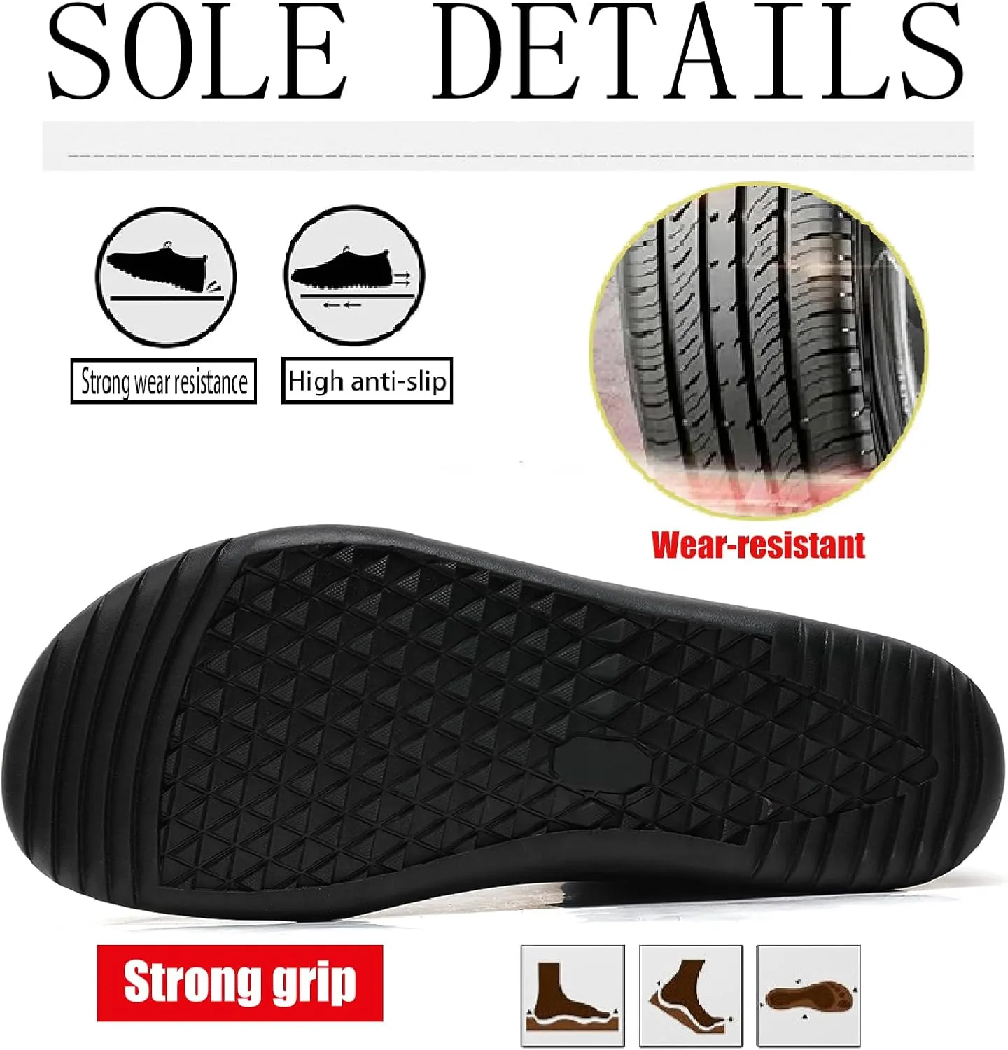 Men's Leather Platform Ankle Boots Casual Comfortable Lace Up Wide Toe Box Barefoot Booties Sneakers Lightweight Anti-Slip Outdoor Driving Walking Boots