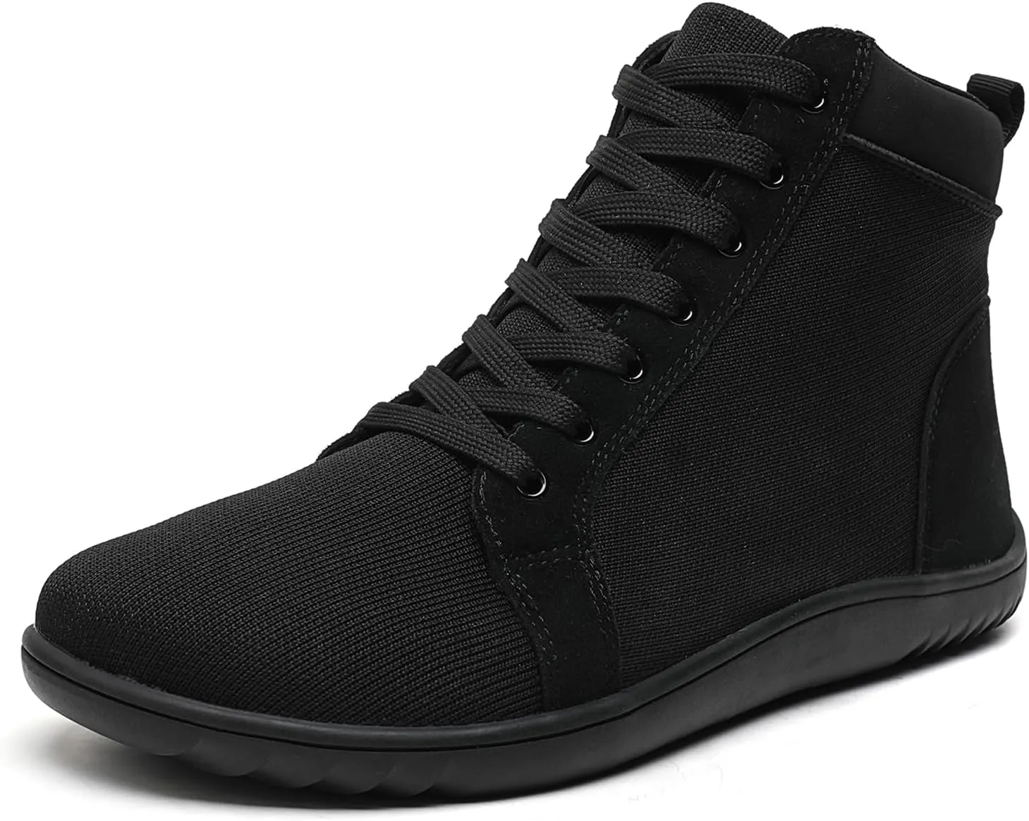 Men's Leather Platform Ankle Boots Casual Comfortable Lace Up Wide Toe Box Barefoot Booties Sneakers Lightweight Anti-Slip Outdoor Driving Walking Boots