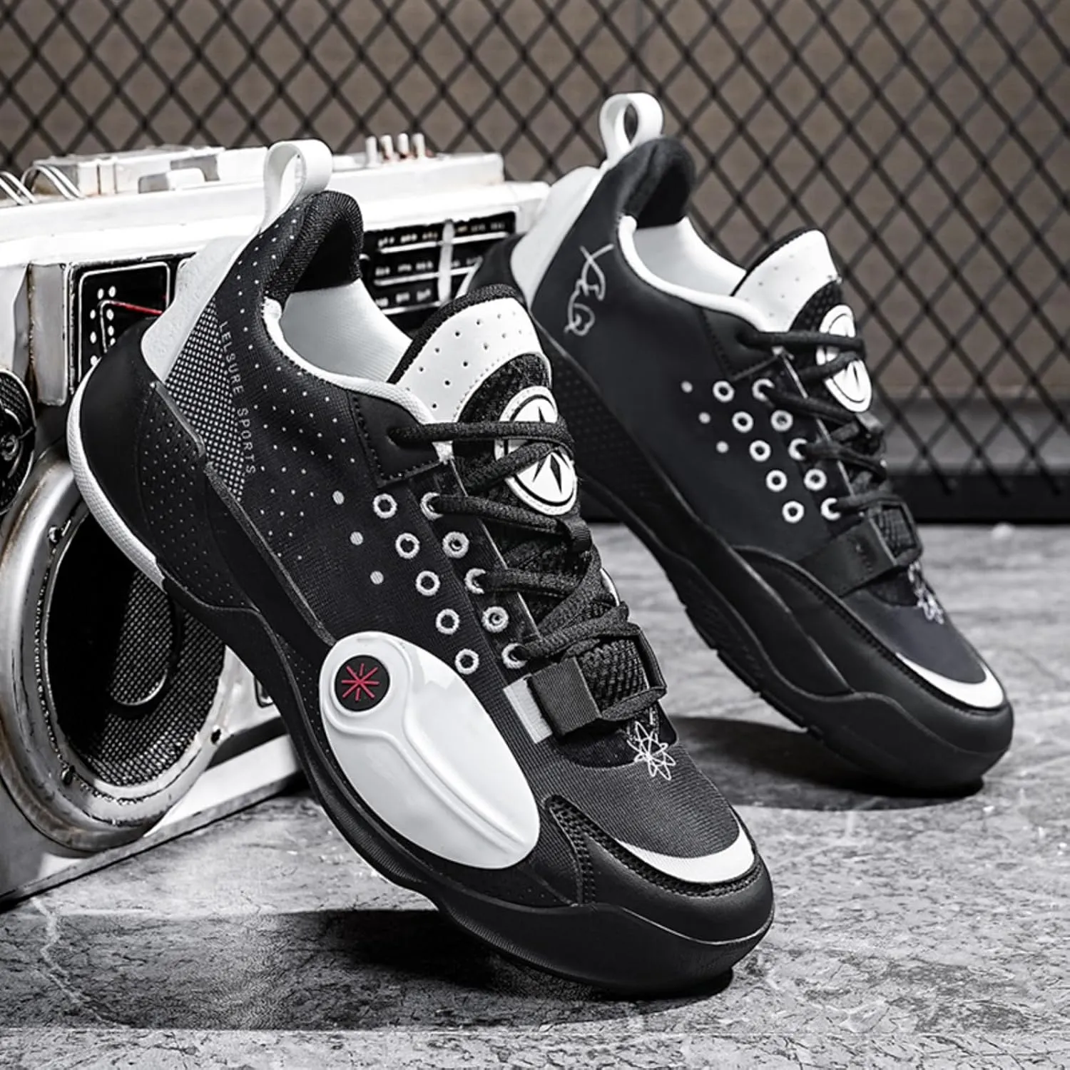 Men's Lightweight Mesh Platform Basketball Shoes Fashion High Top Non Slip Sport Sneakers for Walking Running Tennis Daily Driving