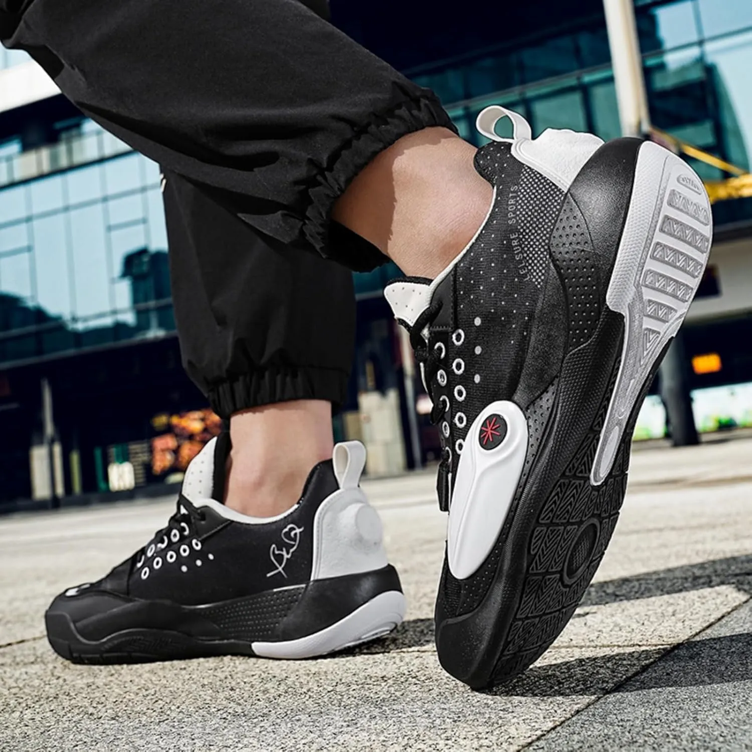 Men's Lightweight Mesh Platform Basketball Shoes Fashion High Top Non Slip Sport Sneakers for Walking Running Tennis Daily Driving