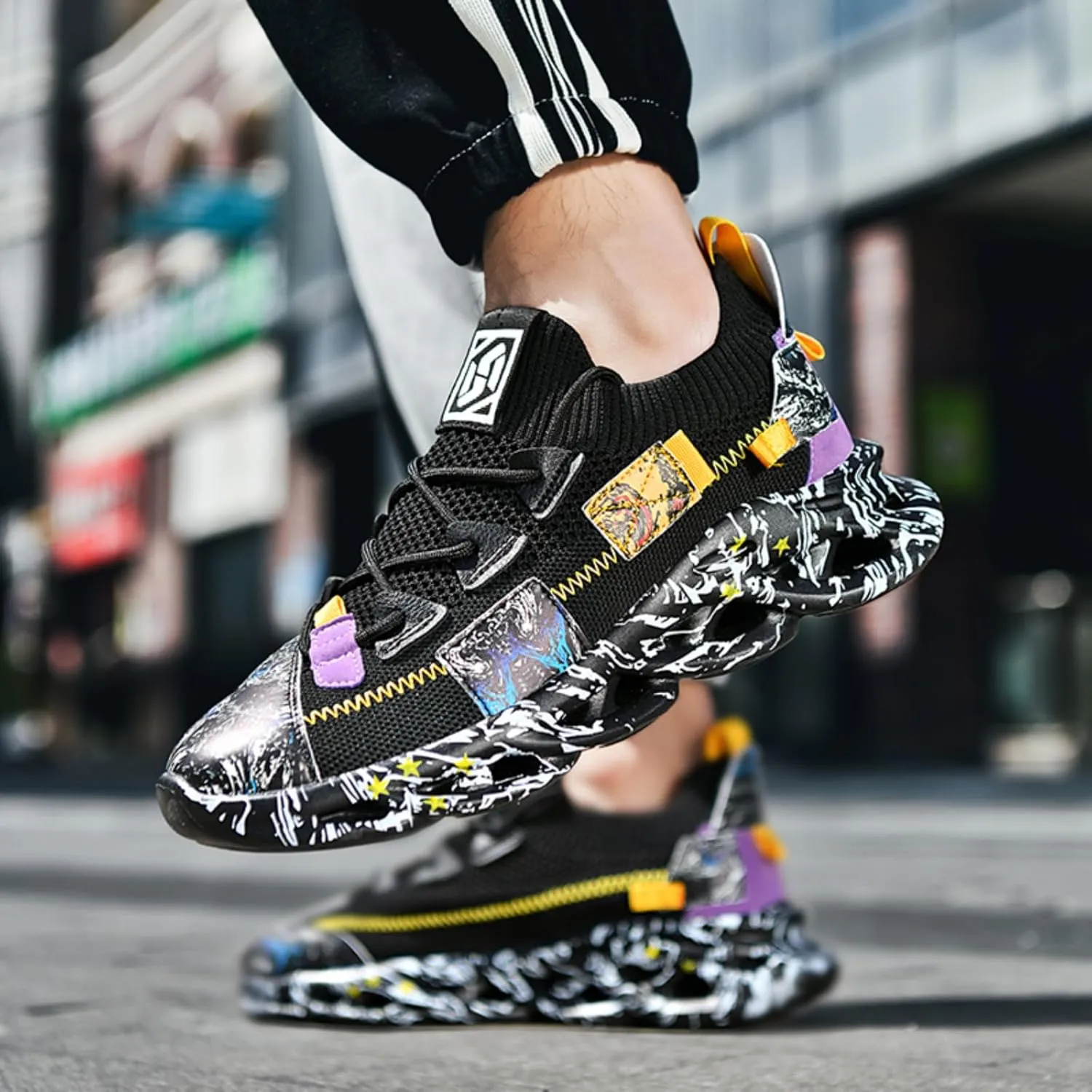 Men's Lightweight Shock - Absorbing Basketball Shoes, Breathable Blade - Style Sneakers, Suitable for Fitness, Tennis, Running and Walking.