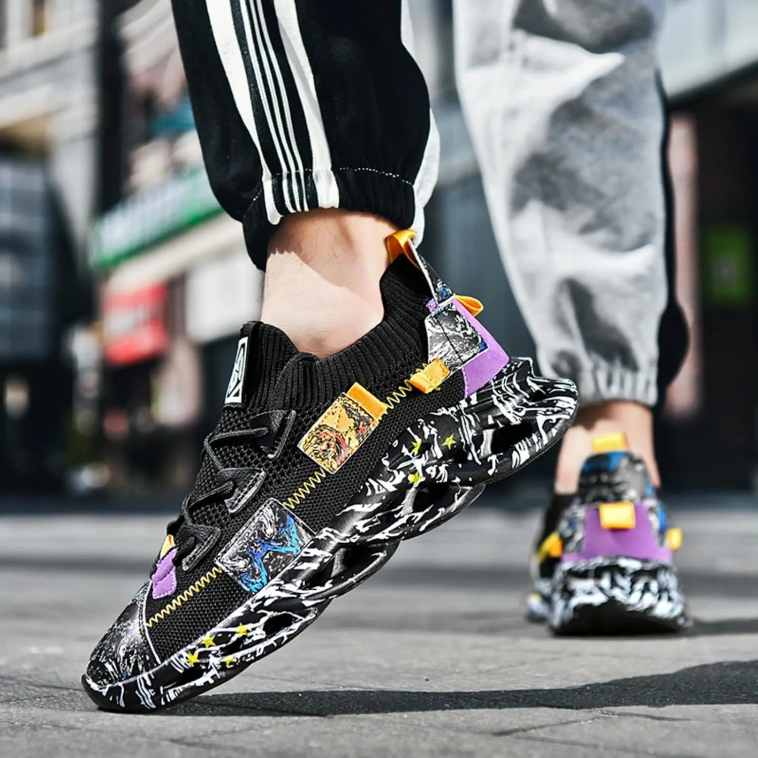 Men's Lightweight Shock - Absorbing Basketball Shoes, Breathable Blade - Style Sneakers, Suitable for Fitness, Tennis, Running and Walking.