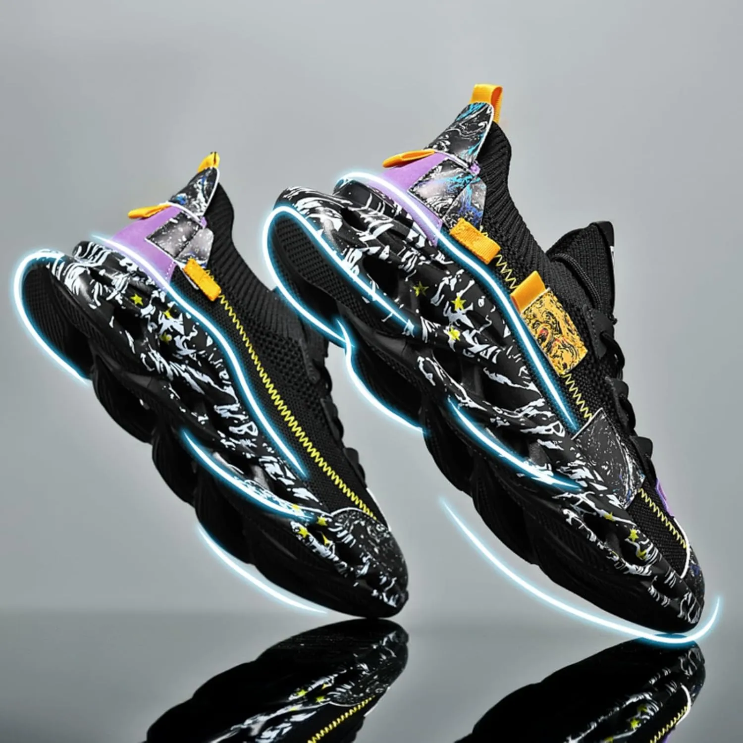 Men's Lightweight Shock - Absorbing Basketball Shoes, Breathable Blade - Style Sneakers, Suitable for Fitness, Tennis, Running and Walking.