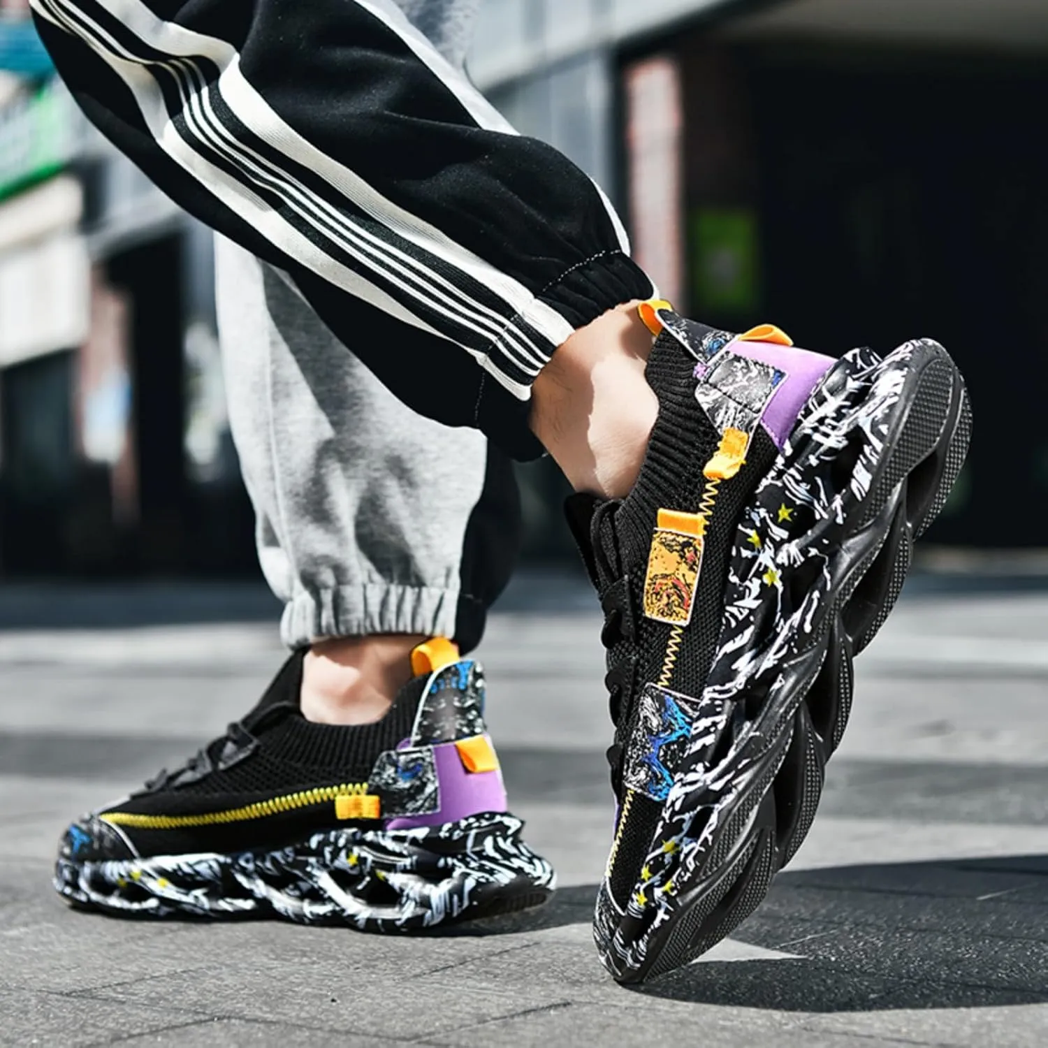 Men's Lightweight Shock - Absorbing Basketball Shoes, Breathable Blade - Style Sneakers, Suitable for Fitness, Tennis, Running and Walking.