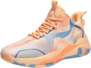 Mens Mid Top Breathable Mesh Lace Up Basketball Sport Shoes Fashion Classics Non Slip Chunky Sneakers for Walking Running Tennis Volleyball