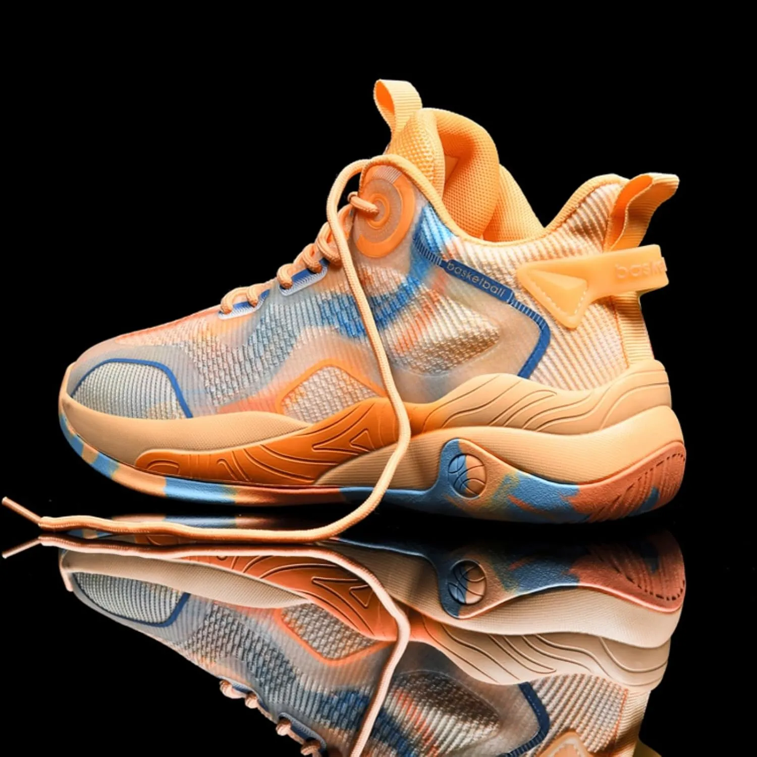 Mens Mid Top Breathable Mesh Lace Up Basketball Sport Shoes Fashion Classics Non Slip Chunky Sneakers for Walking Running Tennis Volleyball