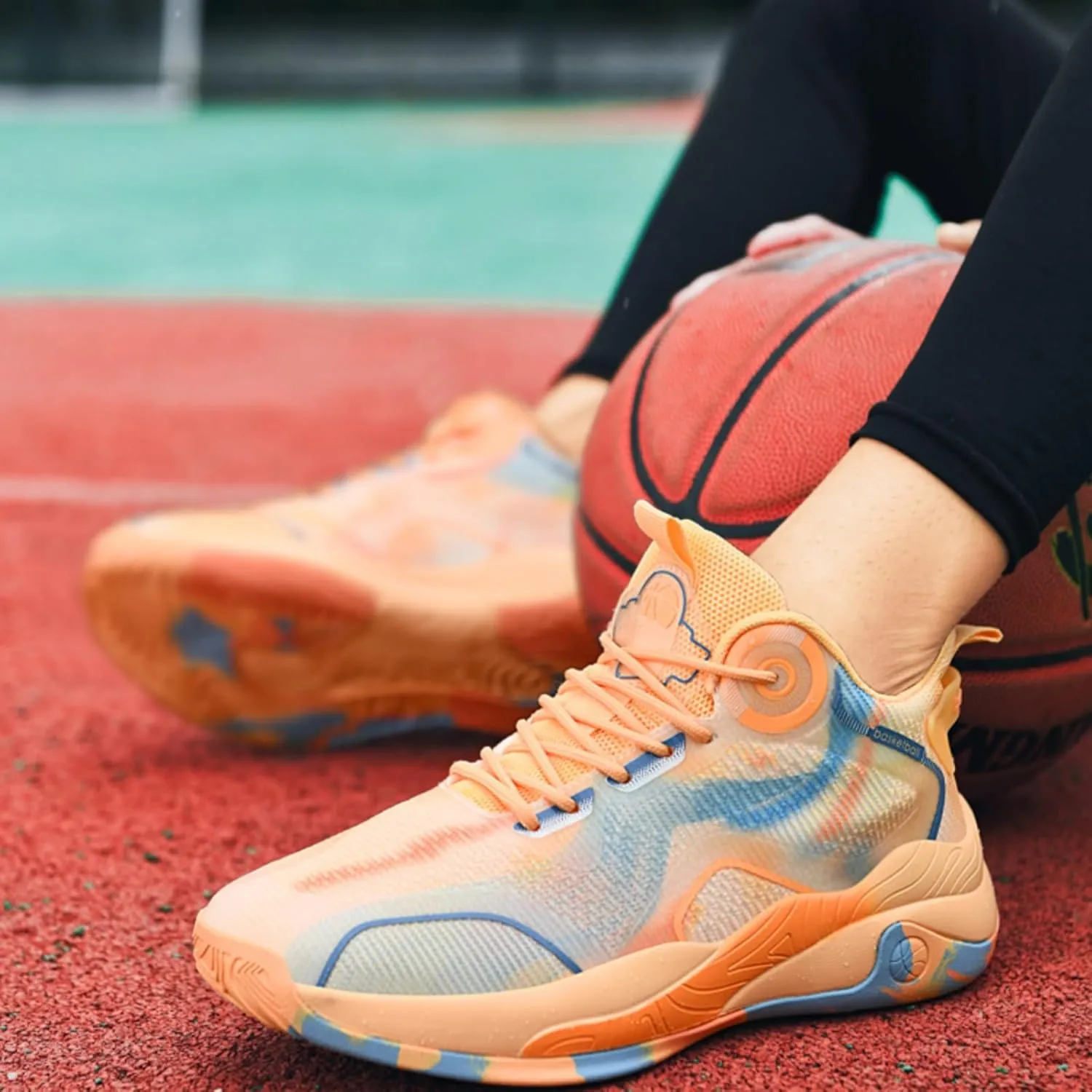 Mens Mid Top Breathable Mesh Lace Up Basketball Sport Shoes Fashion Classics Non Slip Chunky Sneakers for Walking Running Tennis Volleyball
