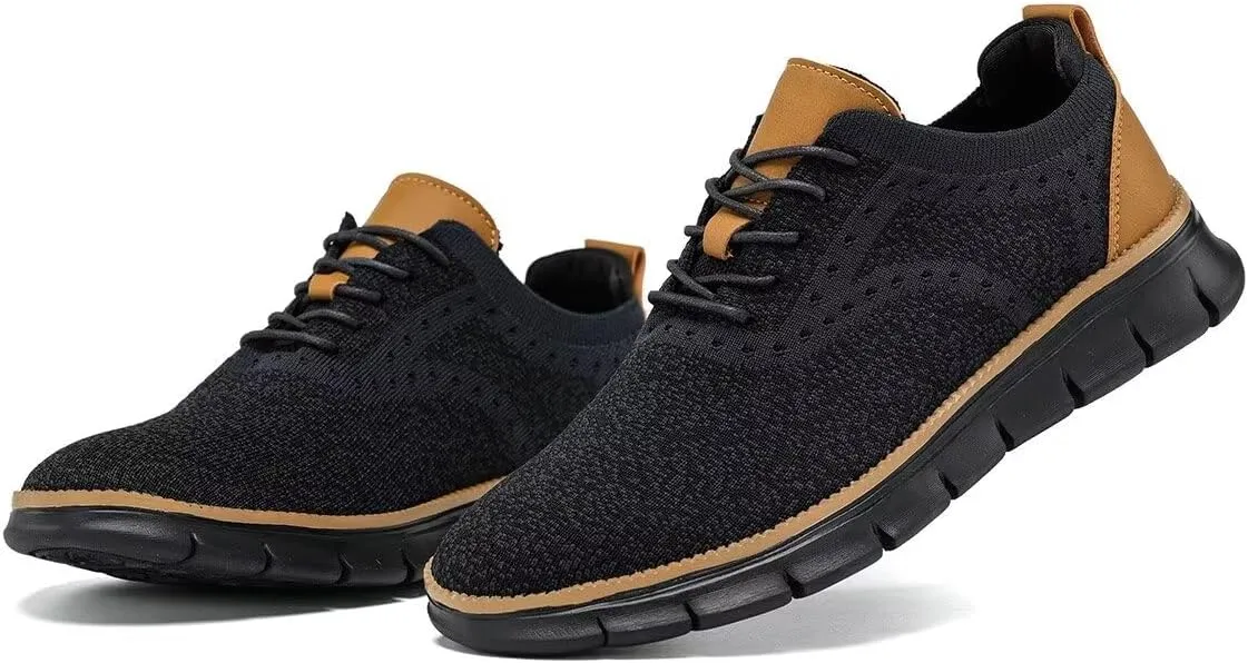 Mens Oxfords Lace-Up Lightweight Casual Walking Shoes Dress Shoes Fashion Sneakers Walking Shoes