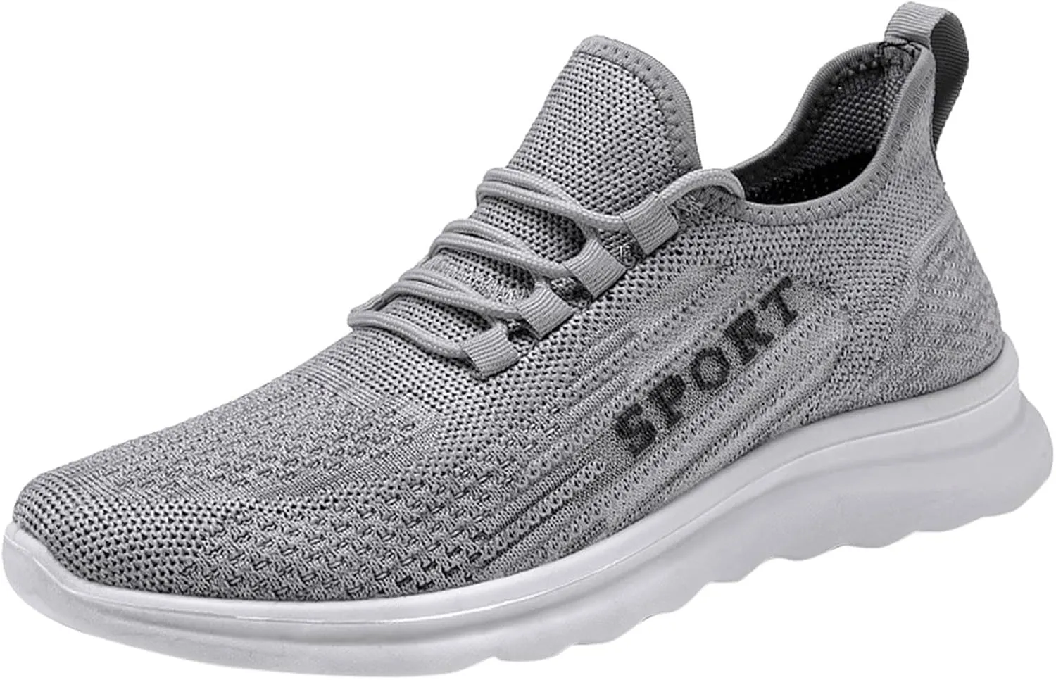 Men's Running Shoes Breathable Mesh Lace-Up Lightweight Comfortable Sneakers for Gym, Jogging & Casual Walking | Durable Design Solid Color Simple Sneaker for Men