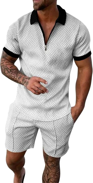Mens Short Sets 2 Piece Outfits Summer Matching Shirt And Shorts Set Two Piece Outfits Sets Casual Vacation Outfit