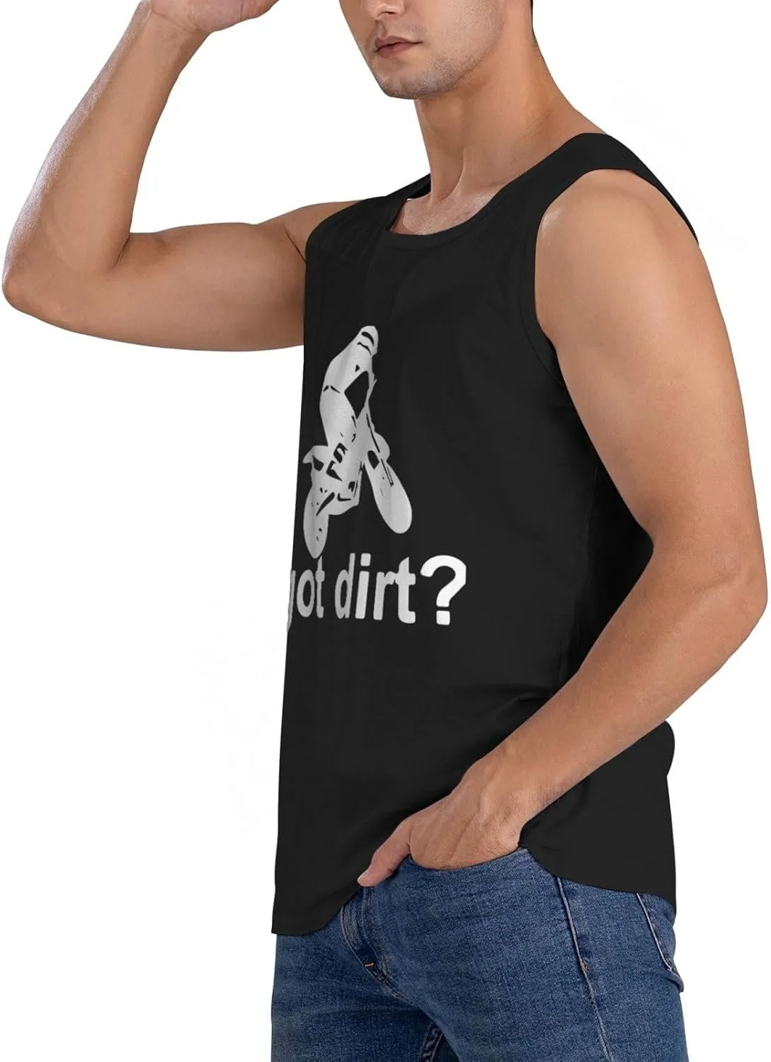 Men's Tank Top Sleeveless Tees Bike Motocross Racing Quick Dry Sport Shirts Muscle Workout Gym Beach T-Shirts
