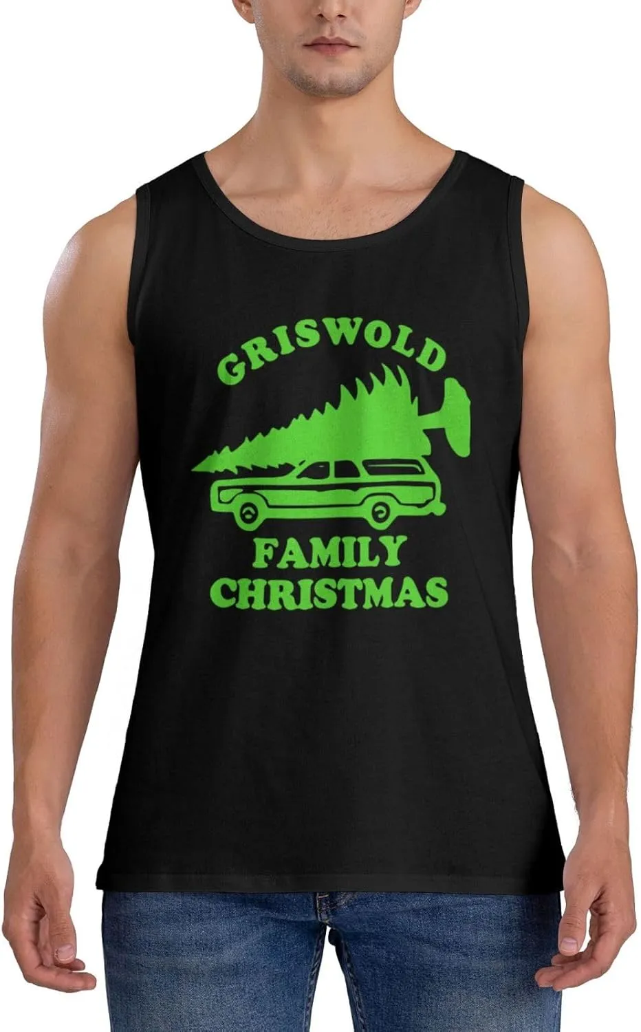 Men's Tank Top Sleeveless Tees Family Christmas Quick Dry Sport Shirts Muscle Workout Gym Beach T-Shirts