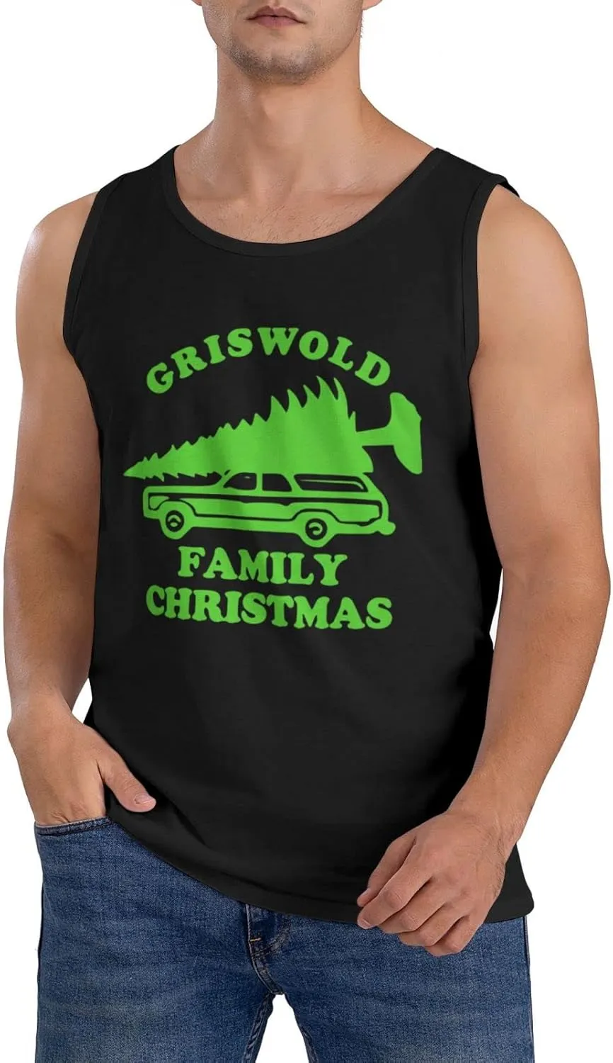 Men's Tank Top Sleeveless Tees Family Christmas Quick Dry Sport Shirts Muscle Workout Gym Beach T-Shirts