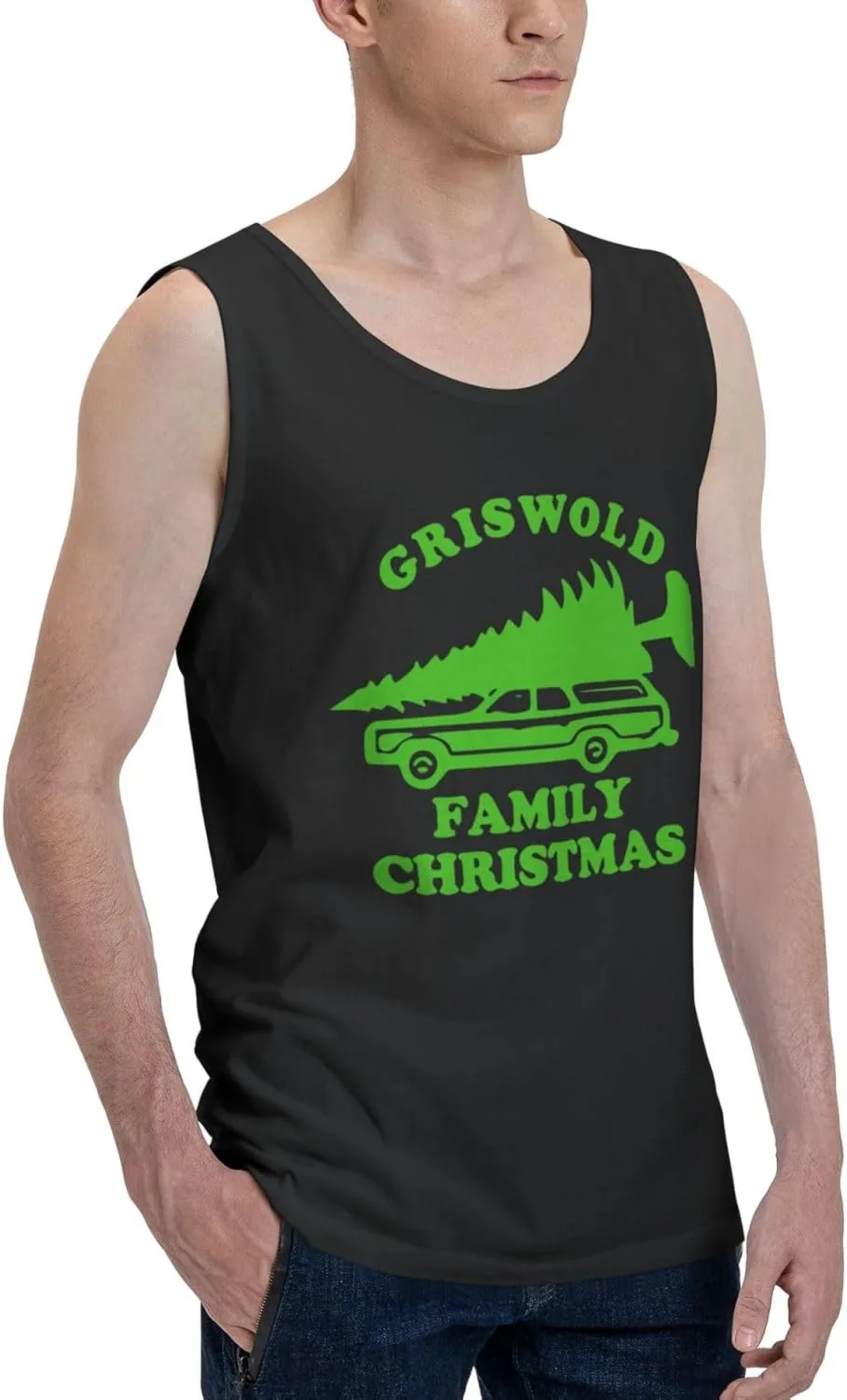 Men's Tank Top Sleeveless Tees Family Christmas Quick Dry Sport Shirts Muscle Workout Gym Beach T-Shirts