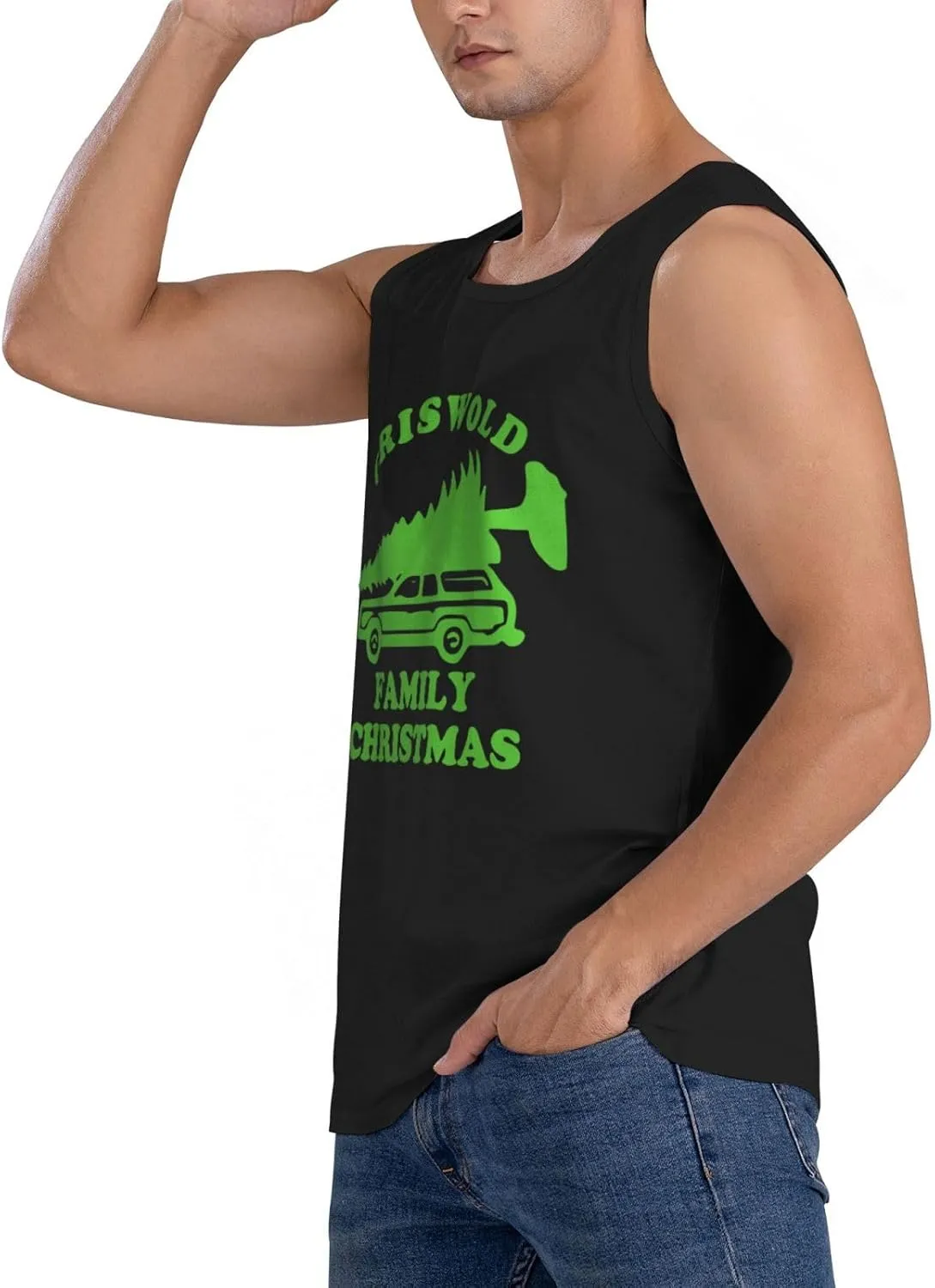 Men's Tank Top Sleeveless Tees Family Christmas Quick Dry Sport Shirts Muscle Workout Gym Beach T-Shirts