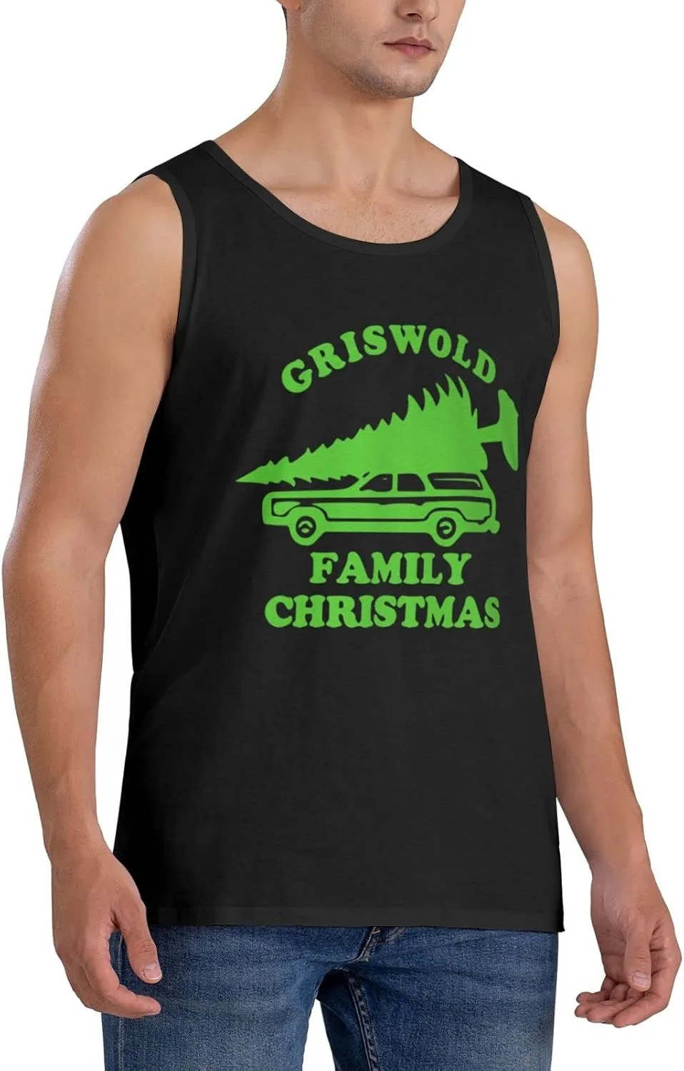 Men's Tank Top Sleeveless Tees Family Christmas Quick Dry Sport Shirts Muscle Workout Gym Beach T-Shirts