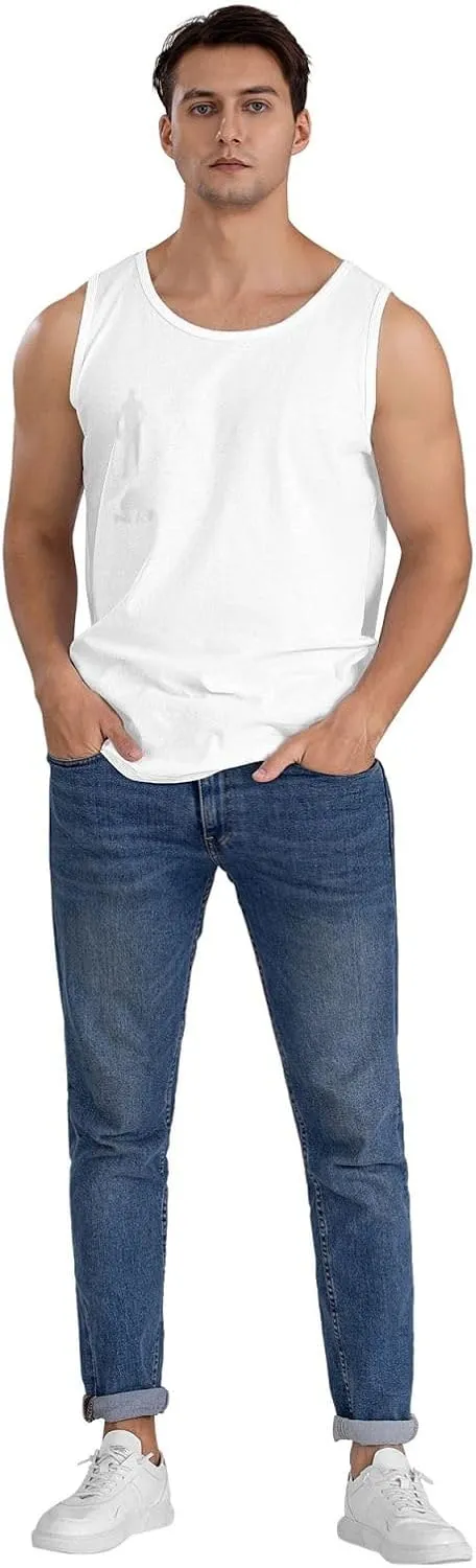 Men's Tank Top Sleeveless Tees Football Silhouetted Quick Dry Sport Shirts Muscle Workout Gym Beach T-Shirts