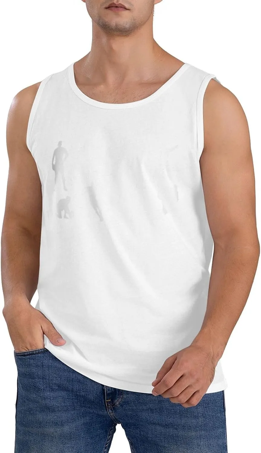 Men's Tank Top Sleeveless Tees Football Silhouetted Quick Dry Sport Shirts Muscle Workout Gym Beach T-Shirts