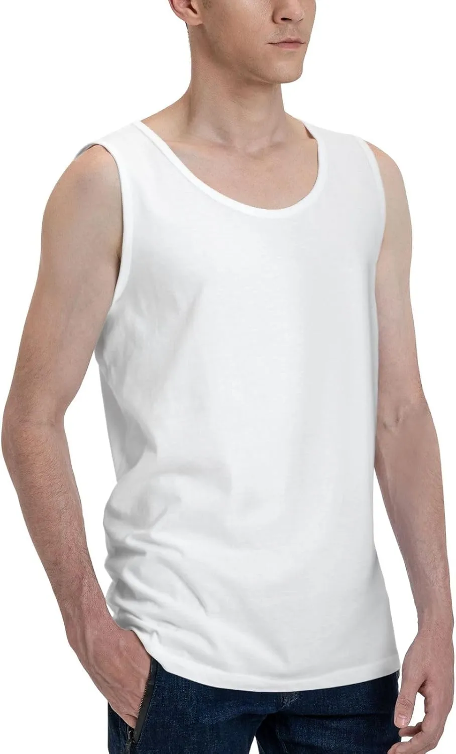 Men's Tank Top Sleeveless Tees Football Silhouetted Quick Dry Sport Shirts Muscle Workout Gym Beach T-Shirts