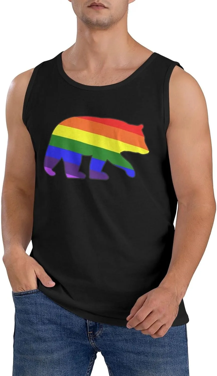 Men's Tank Top Sleeveless Tees Gay Bear Quick Dry Sport Shirts Muscle Workout Gym Beach T-Shirts