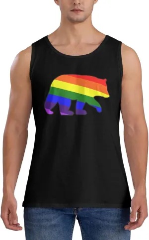 Men's Tank Top Sleeveless Tees Gay Bear Quick Dry Sport Shirts Muscle Workout Gym Beach T-Shirts
