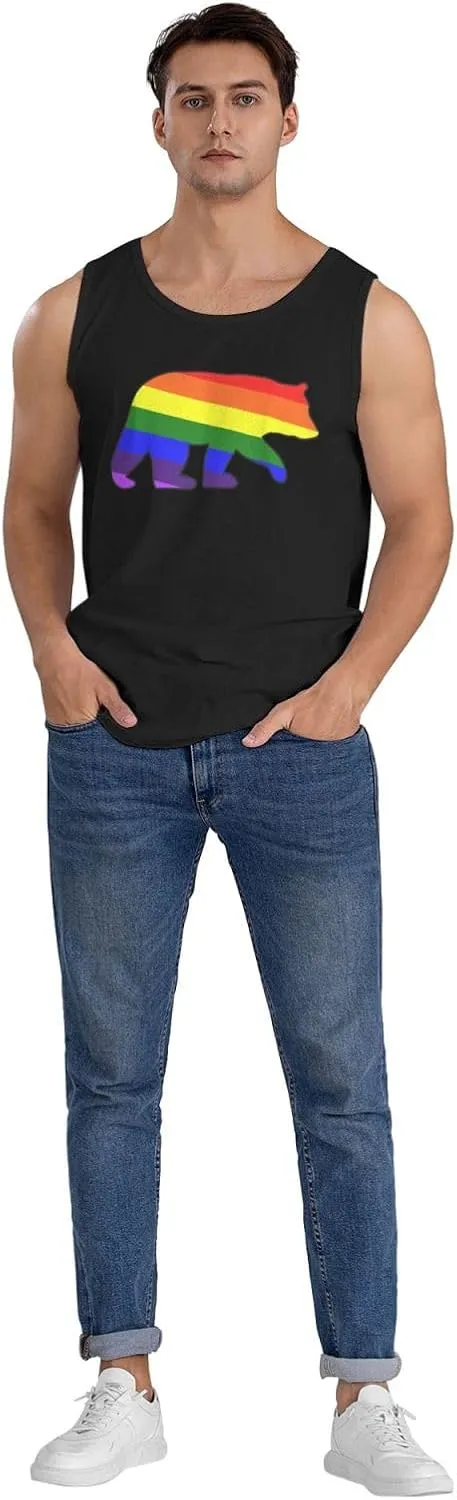 Men's Tank Top Sleeveless Tees Gay Bear Quick Dry Sport Shirts Muscle Workout Gym Beach T-Shirts